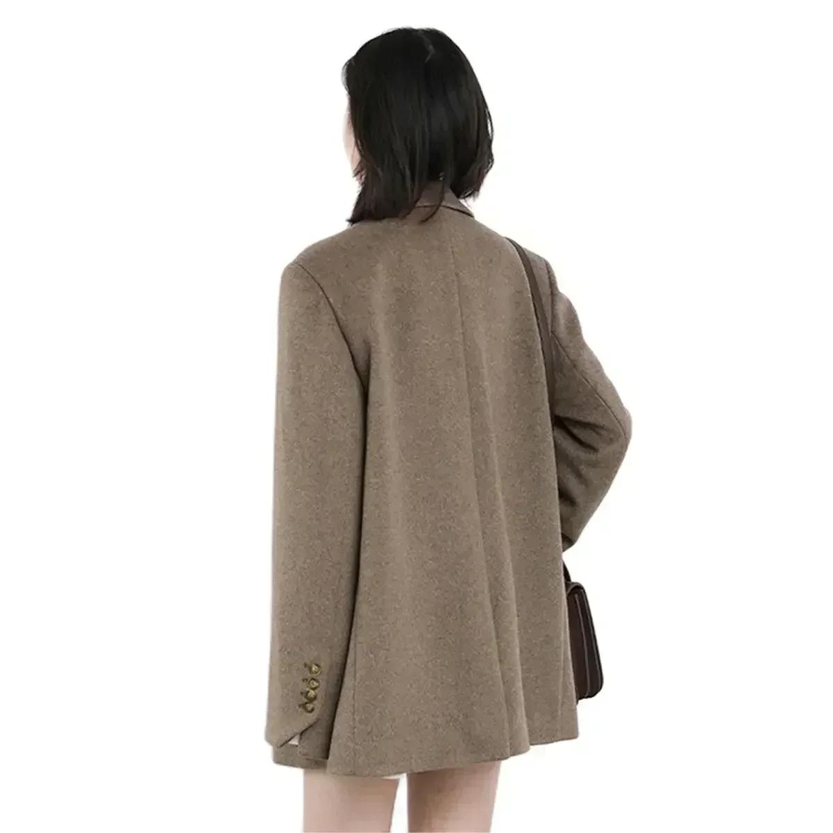 CHIC VEN femmes laine mélange manteau solide mi-long laine Blazer épais chaud Blouse femmes pardessu