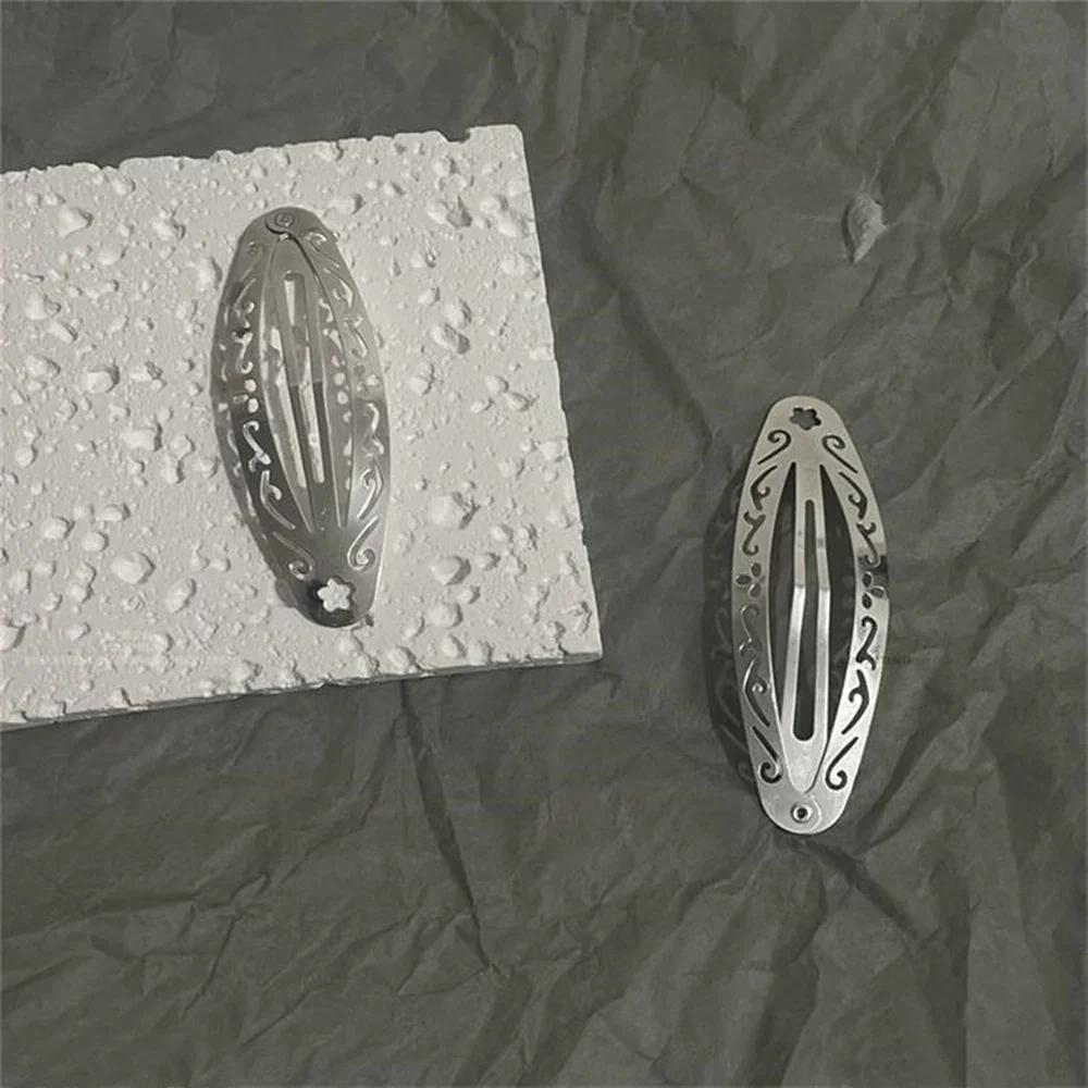 Pinces à cheveux en métal pour femmes de style Y2K, lot de 4/2 pinces à bord BB à la mode pour un us