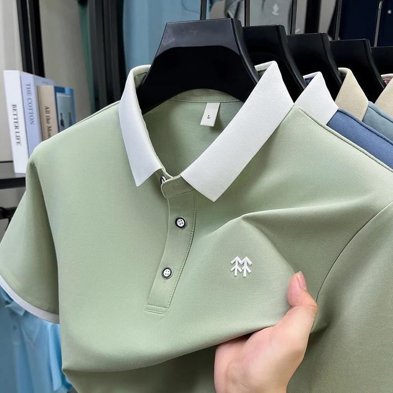 Designer marque mercerisé coton manches courtes polo shirt été nouveau style coréen Casual hommes t