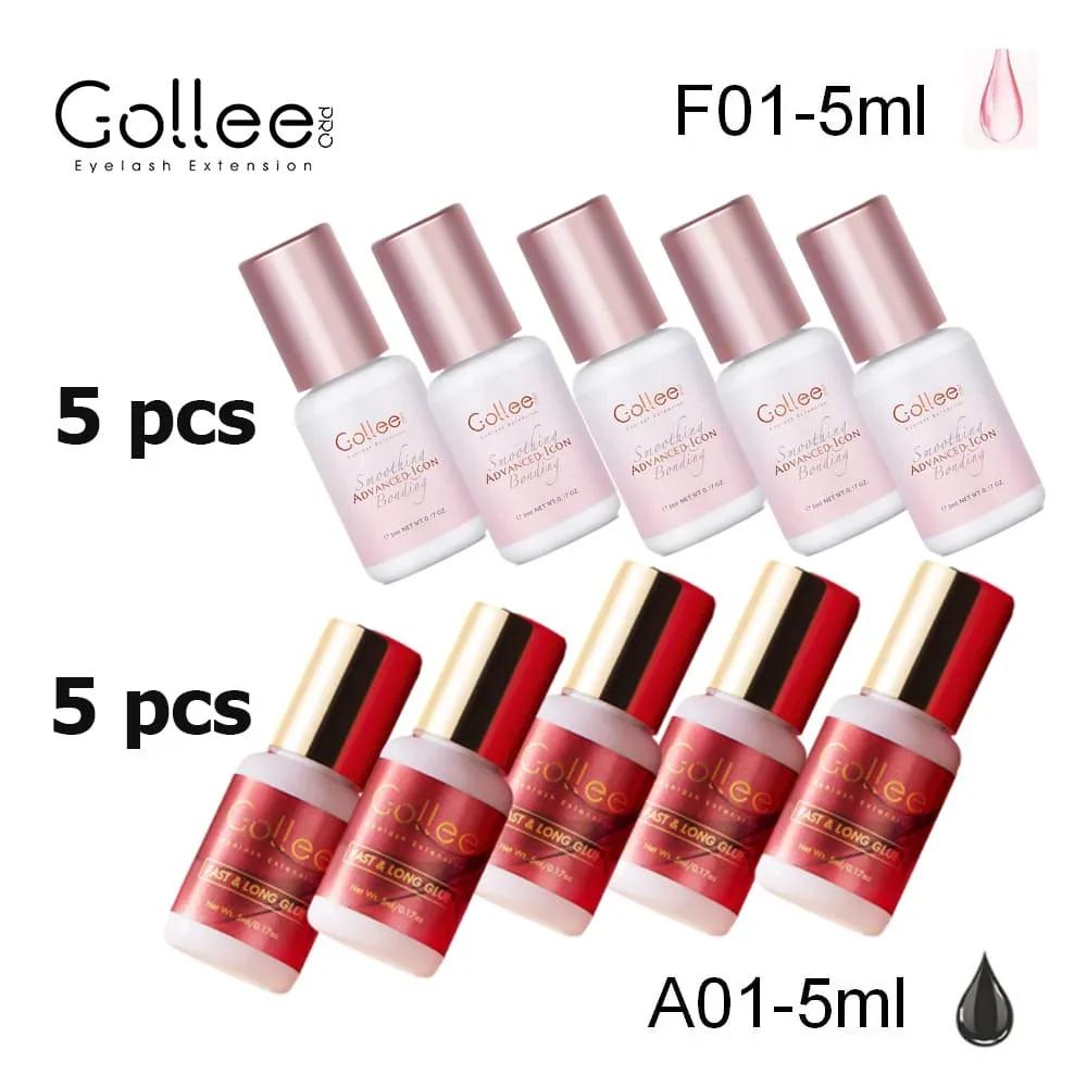 Gollee 5 pièces 1s colle à séchage rapide pour Extension de cils fournitures d'extensions de cils av