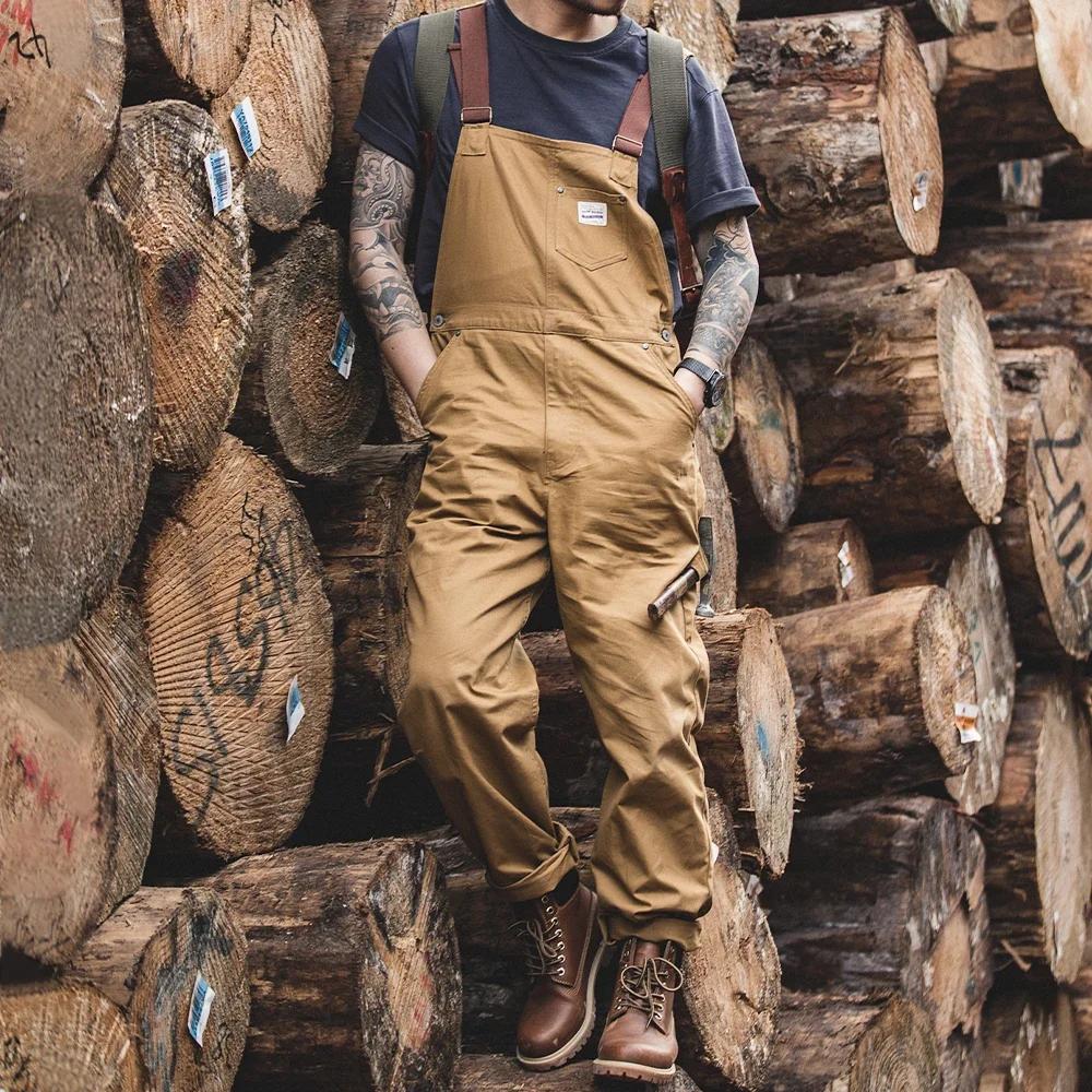 Salopette vintage pour homme, salopette cargo vintage kaki, pantalon de travail ample, salopette en