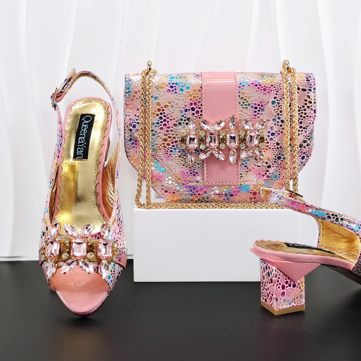 Doershow – ensemble de chaussures et sacs de style africain pour femmes, de haute qualité, bleu ciel