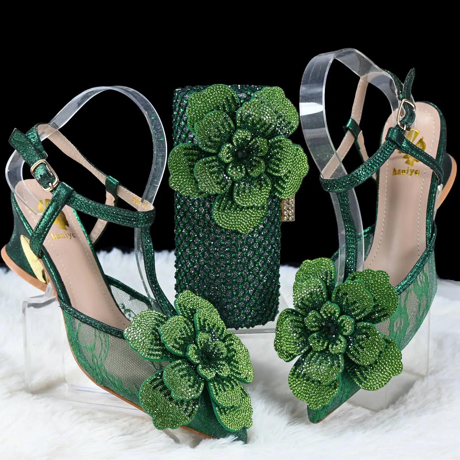 Doershow ensemble de chaussures et de sacs de mode de mariage africain chaussures italiennes argenté