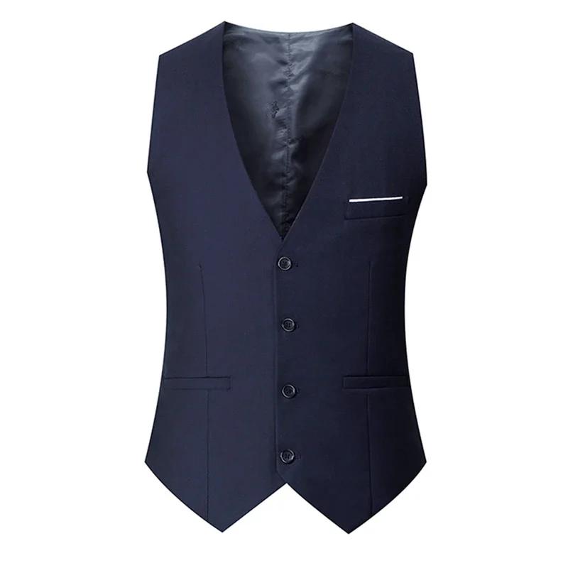 M-7XL printemps/été homme costume gilet sans manches gilet avec taille réglable simple boutonnage co