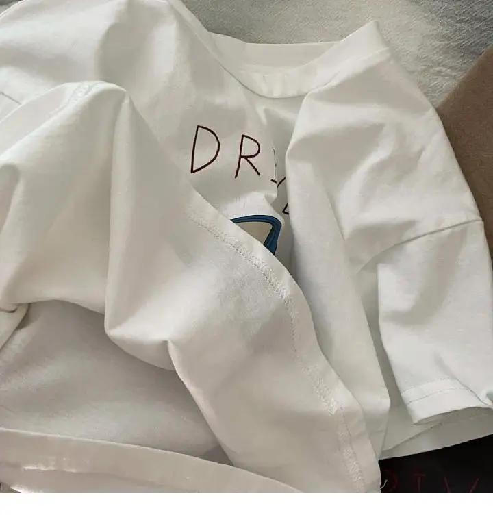 Coton demi manches T-shirt garçons enfant 2025 été bébé unisexe Costume sport t-shirts occasionnels
