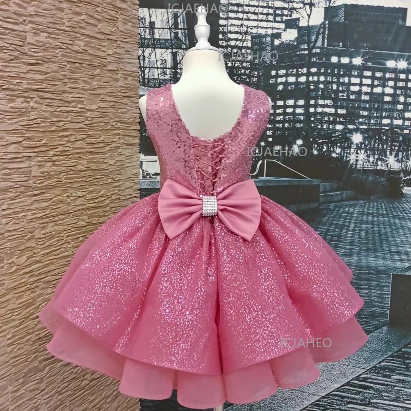 Robe Tutu à Paillettes Scintillantes pour Enfants, Tenue de Cérémonie pour Filles, Robe de Princesse