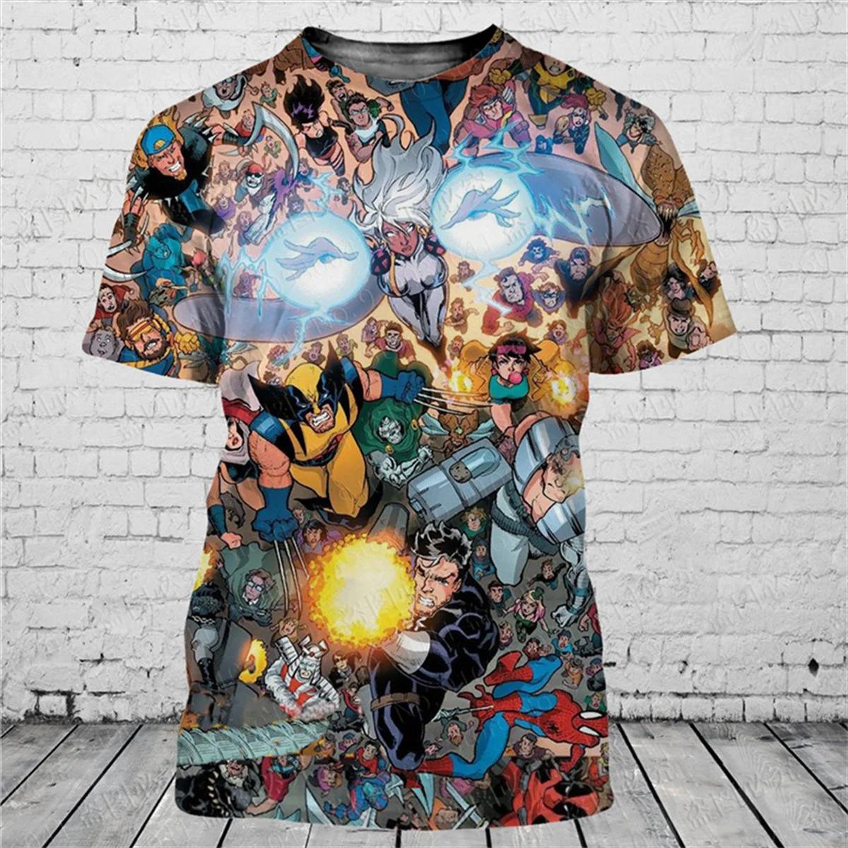 T-shirt 3D à la mode pour hommes, avec personnage de dessin animé populaire imprimé, manches courtes