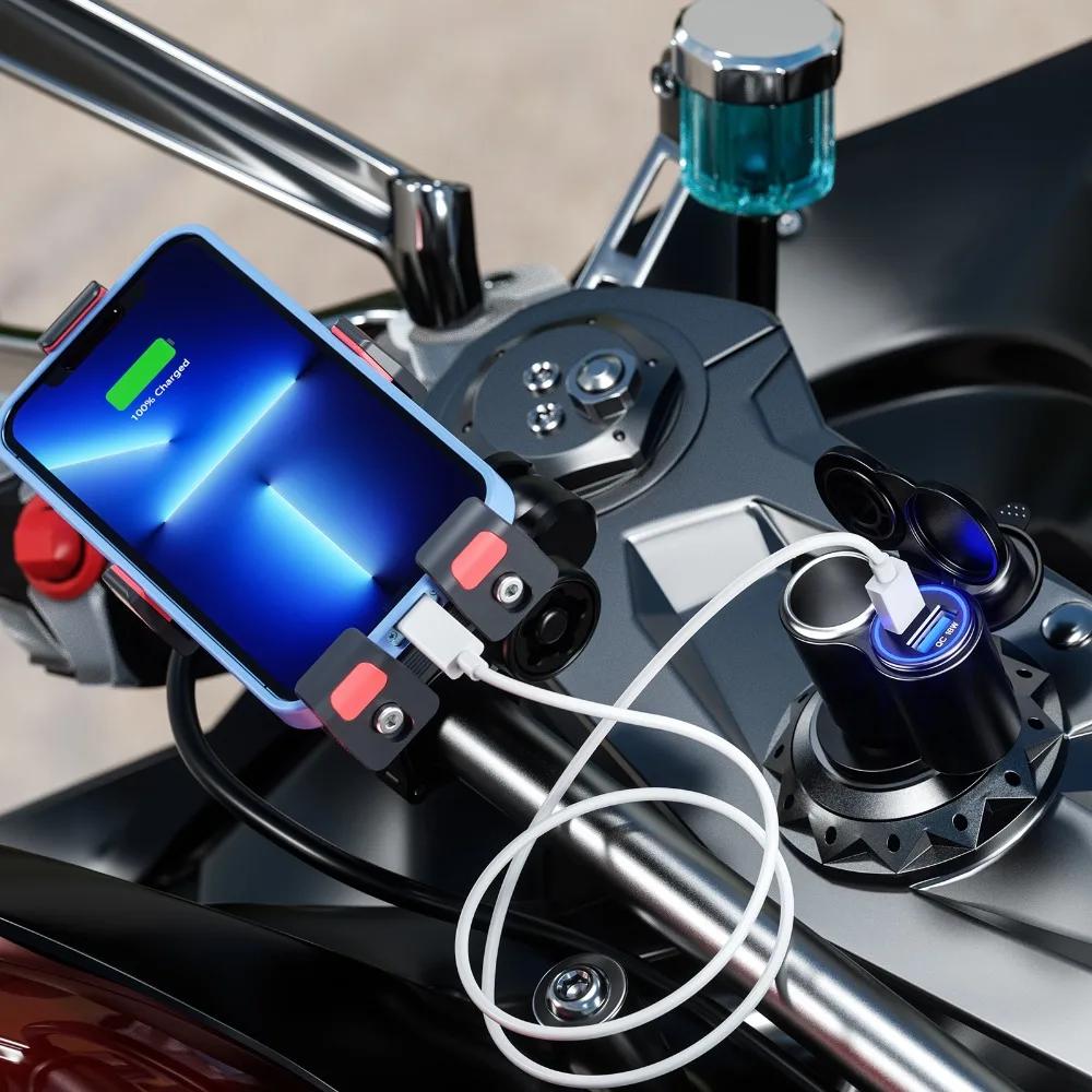 Prise Din Hella pour moto QC 18W et PD 45W, chargeur USB type-c et prise allume-cigare pour moto BMW