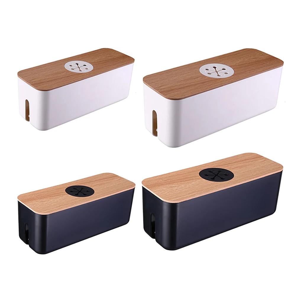 Boîte de rangement de câbles en bois, mallette de rangement de ligne électrique, organisateur de pri