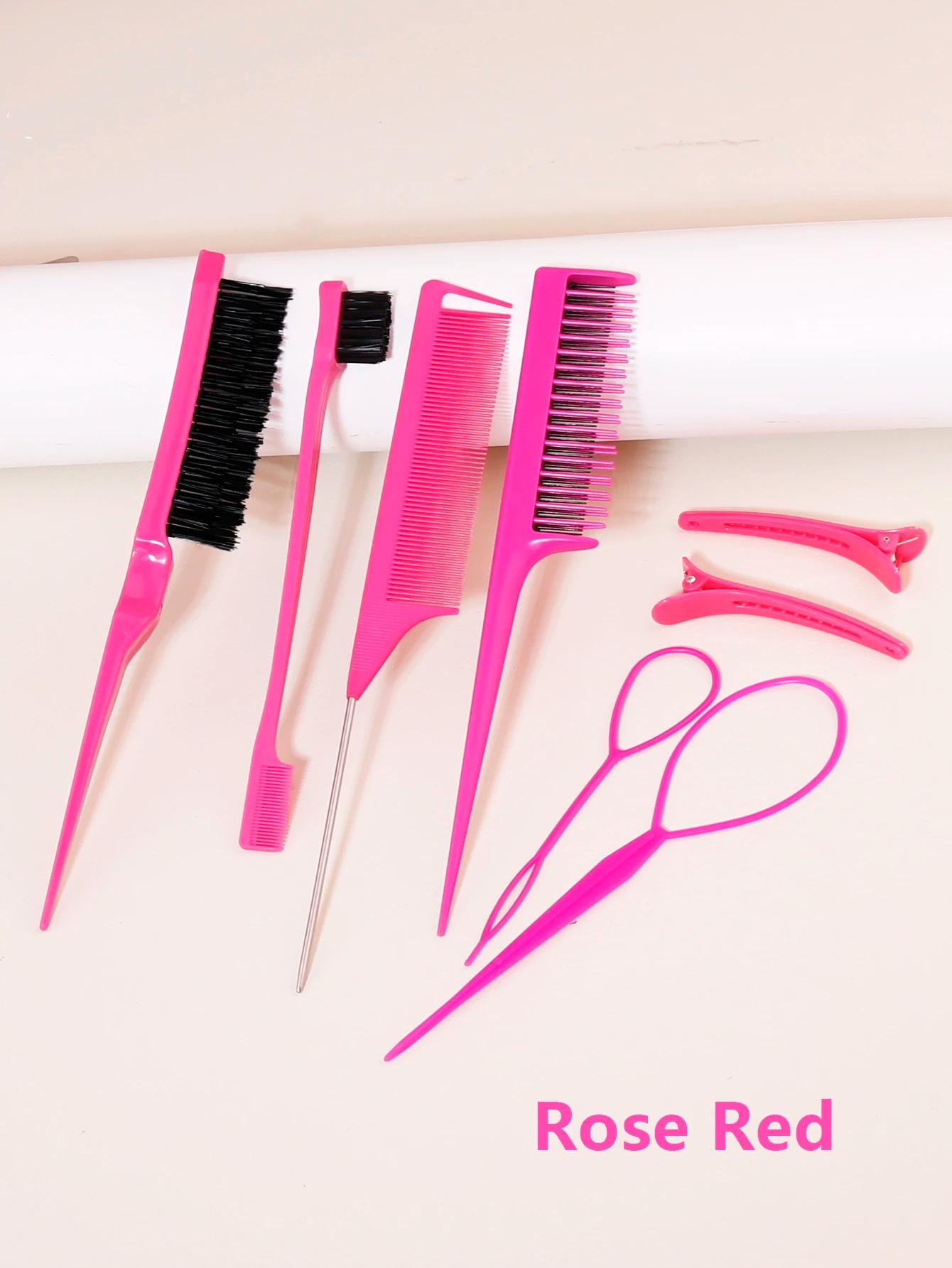 Ensemble de peignes de coiffure 8 pièces avec peigne à triple déchirure, peigne à queue de souris, b