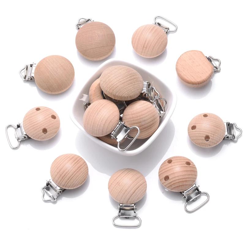 Porte-tétine factice en métal et bois, 10 pièces, Clips de dentition à croquer de qualité alimentair