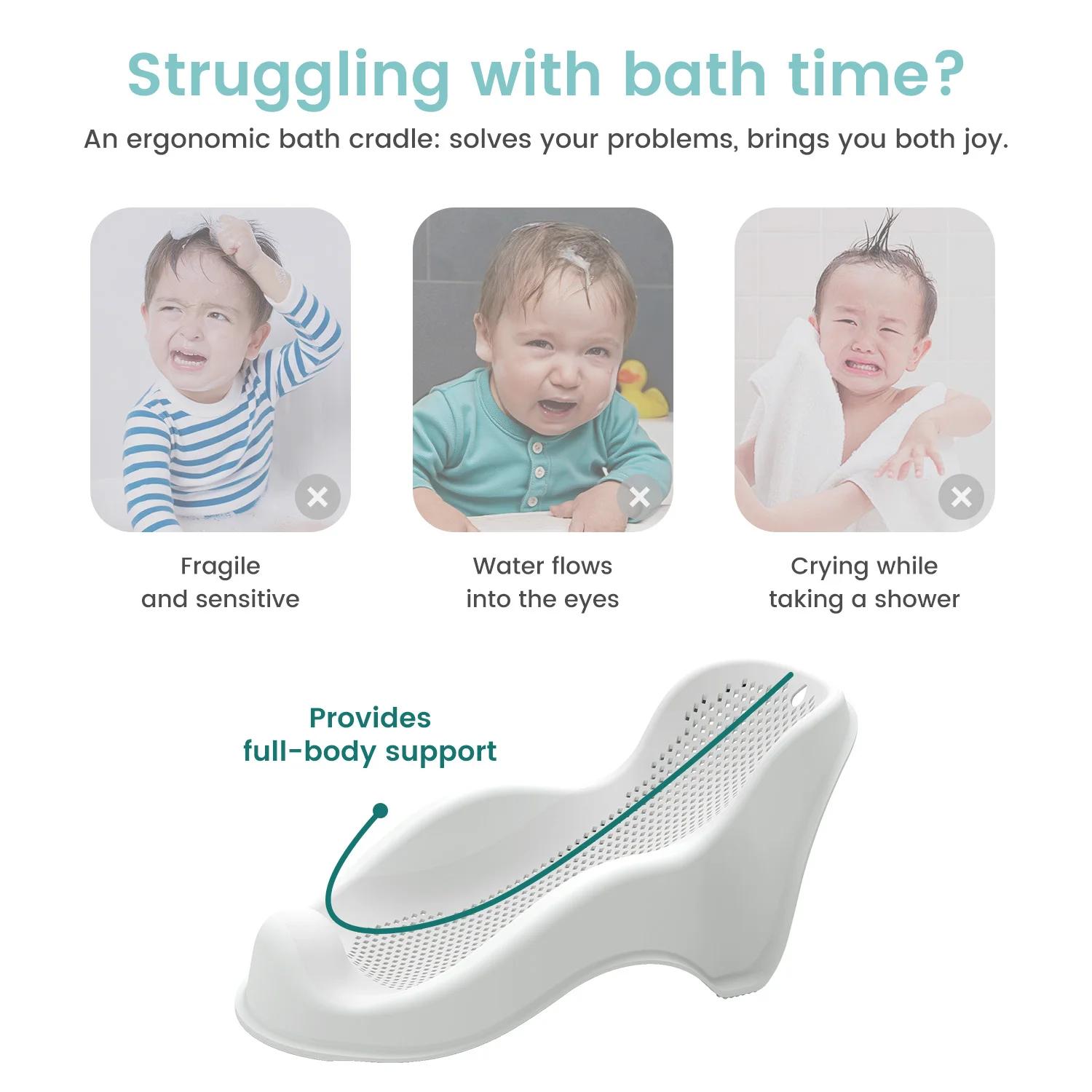 Siège de bain ergonomique pour nouveau-né - Support antidérapant confortable avec design à séchage rapide