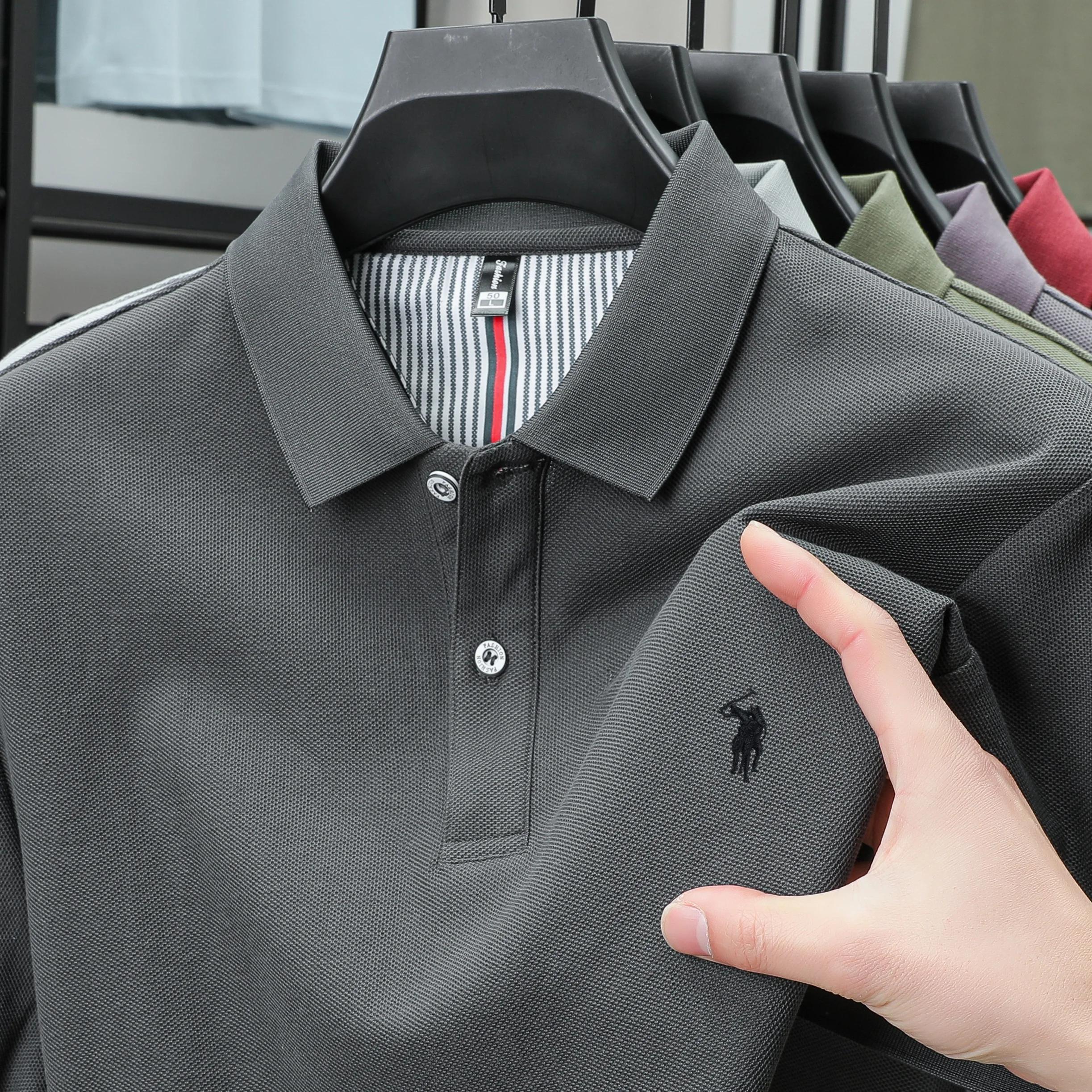 Nouveau Polo d'été en Coton Brodé Paul Pony, Texture Luxe Léger, Confortable, Respirant, Manches Cou