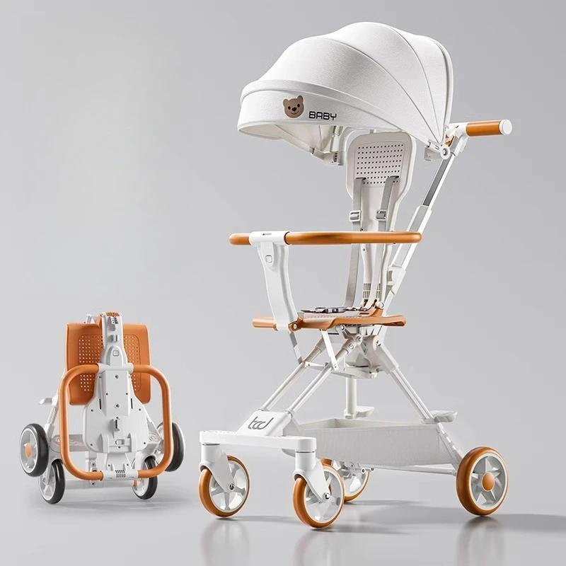 Poussette bébé enfant, légère et pliable, bébé peut s'asseoir ou s'allonger, pliable à un bouton, po