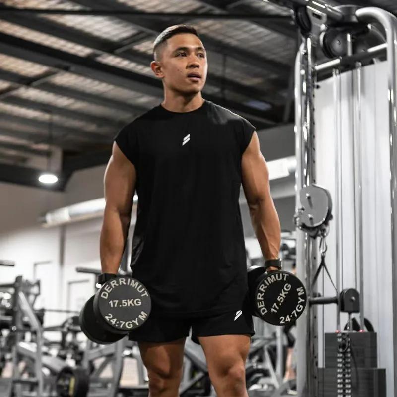 T-shirt sans manches pour hommes, séchage rapide, Fitness, musculation, mode, gilet de basket-ball,