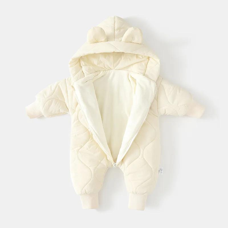 Combinaison d'hiver bébé ours - Vêtement extérieur doublé fourrure pour fille et garçon