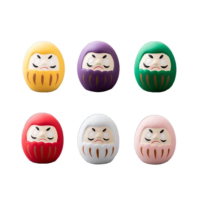 Mini Daruma japonais, Figurines Fengshui en céramique, breloque porte-bonheur, ornement Zen, décorat