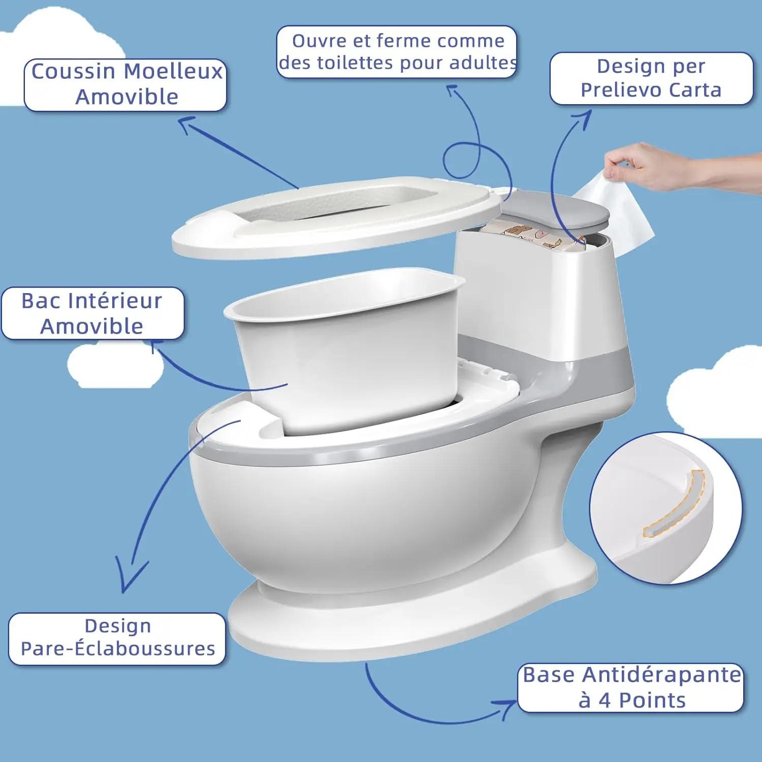 Pot pour Bébé avec Bac Amovible, Facile à Nettoyer, Vrai Son de Chasse, Toilettes d'apprentissage de