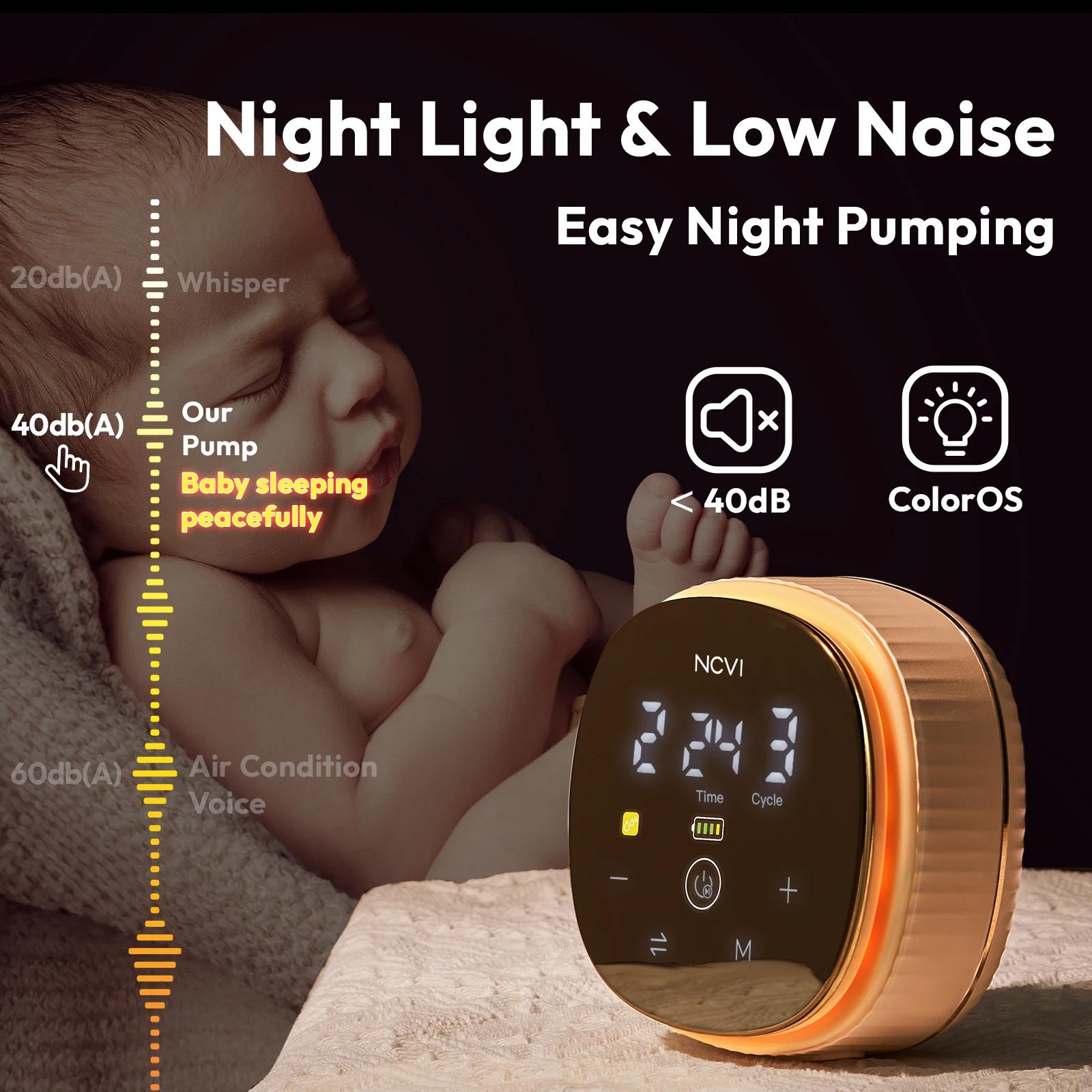 Tire-lait électrique double NCVI, batterie 4400 mAh, faible bruit, pompe à lait réglable, écran LED