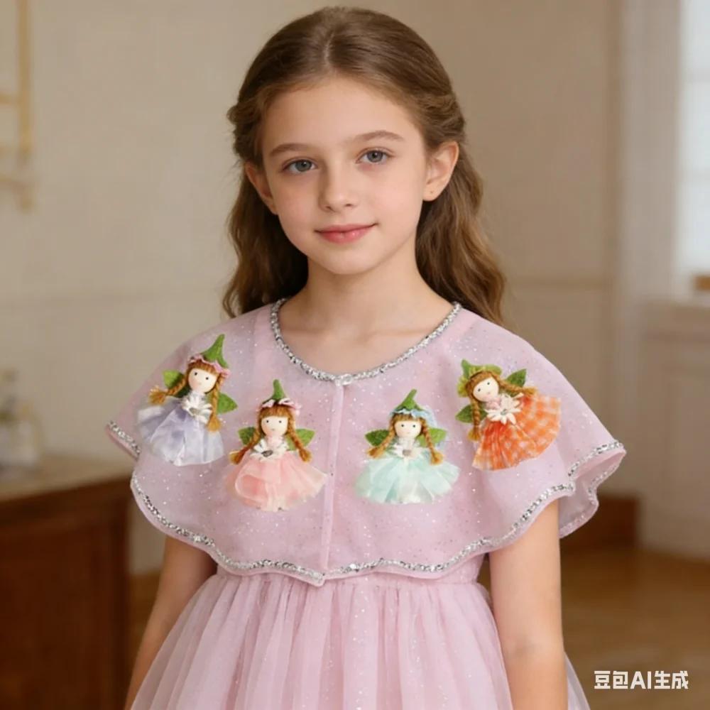 Robe de princesse rose faite à la main avec fleurs 3D pour anniversaire, tenue de soirée formelle po