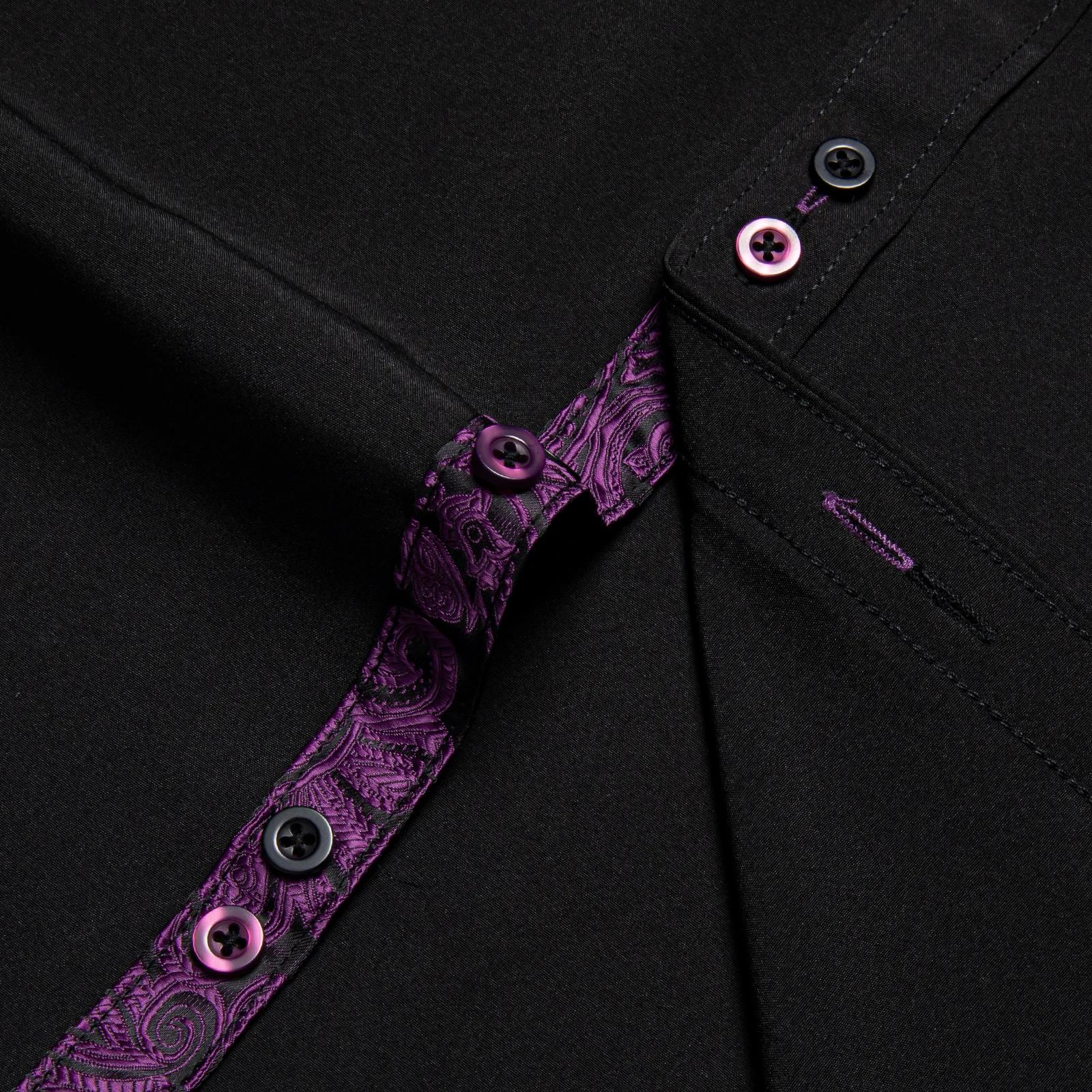 Chemise décontractée à manches longues pour hommes avec motif d'abonnés Paisley intérieur, chemise h