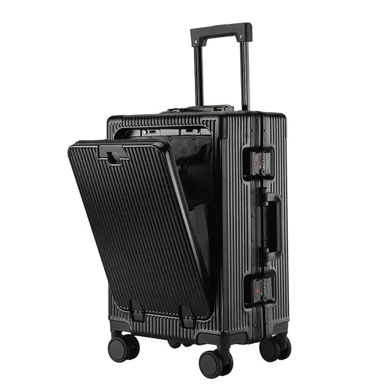 Valise de voyage portable de haute qualité à ouverture frontale pour ordinateur portable, bagage à r