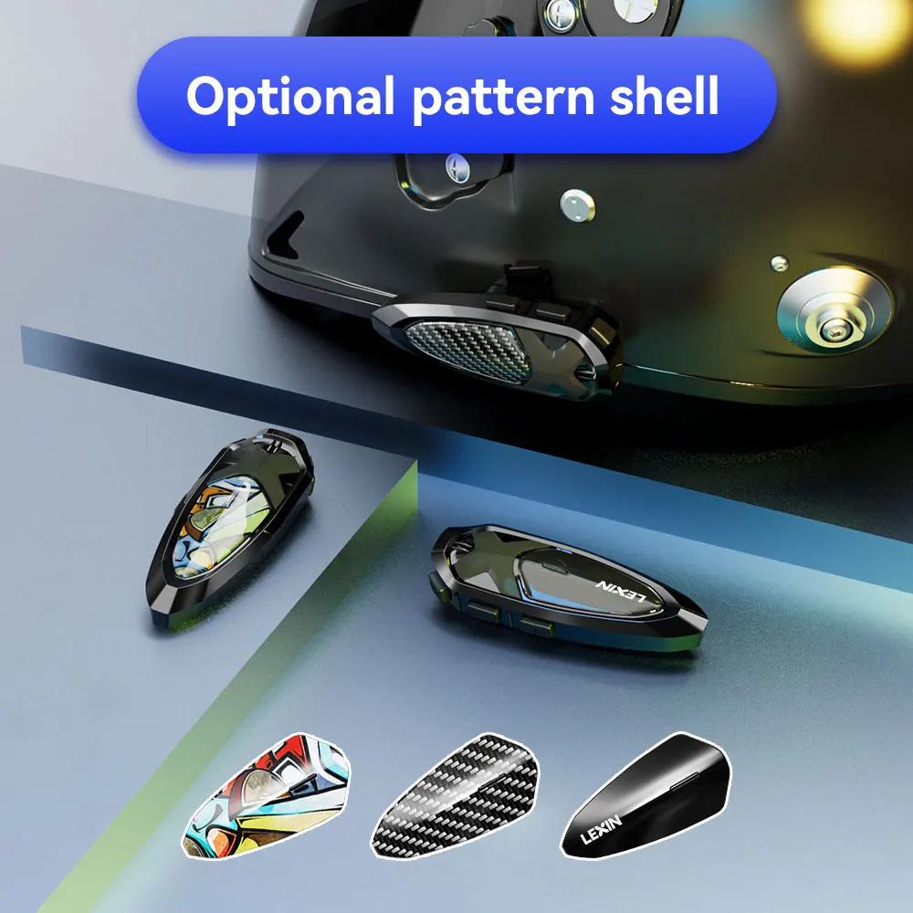 Lexin LX-GTX Intercom Moto 2 Casques Bluetooth pour moto, appareil de communication pour casque, Int