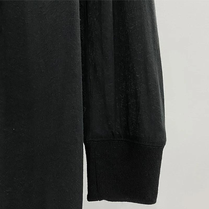 T-shirt en coton à col en V pour hommes, chemises monochromes noires, vêtements à la mode, t-shirts