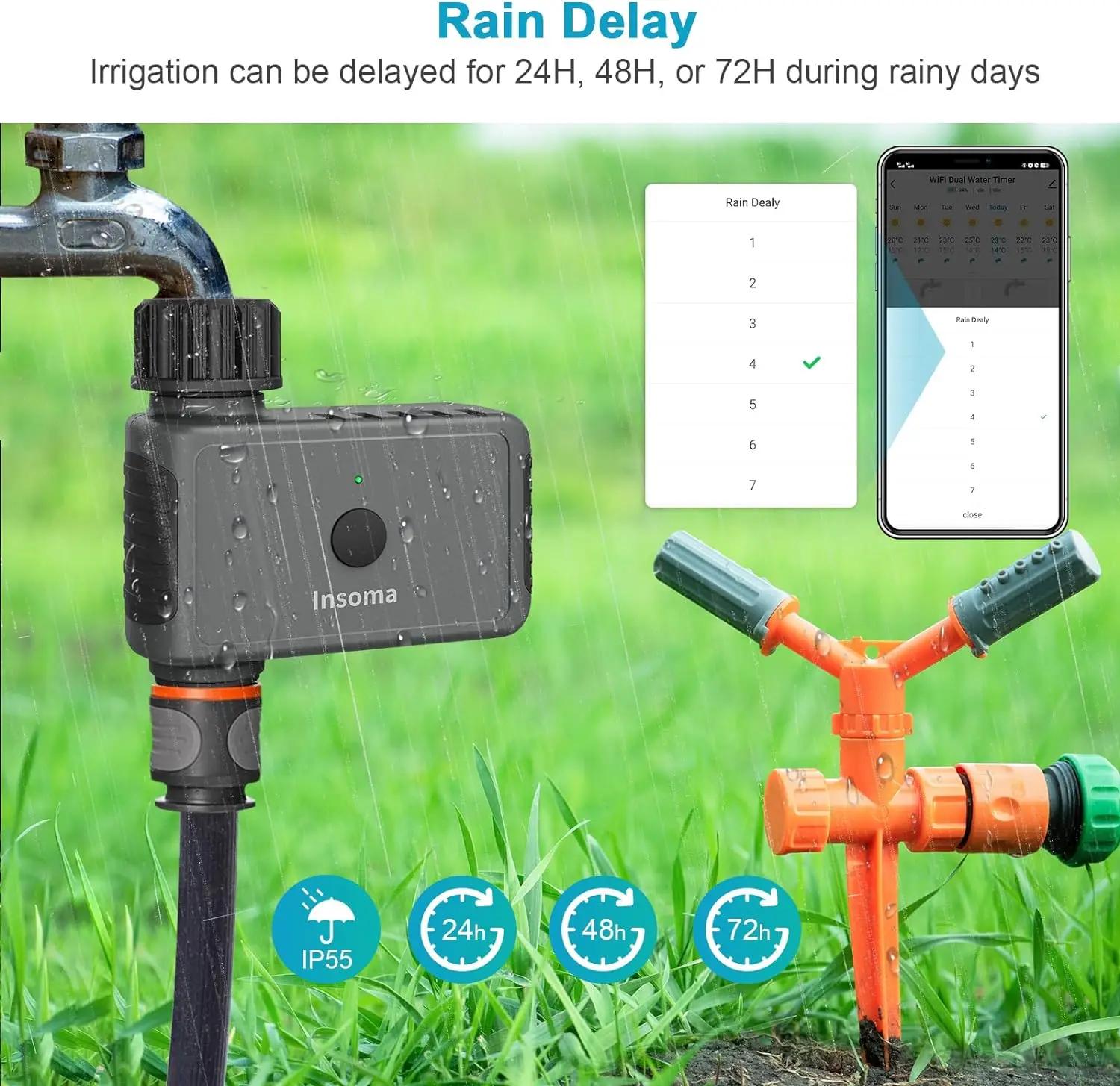 Insoma Wifi minuterie d'arrosage automatique minuterie d'eau de jardin à distance système d'arrosage