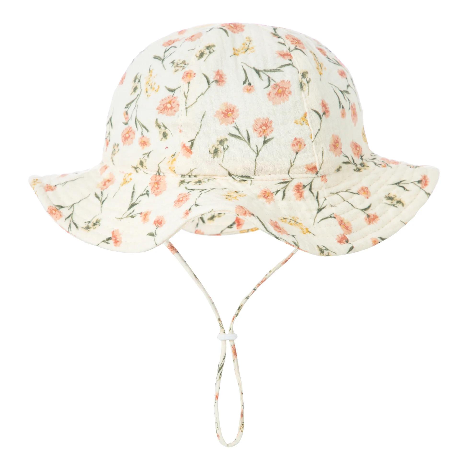 Chapeau seau en coton pour bébé, nouveaux enfants, protection solaire, casquettes d'extérieur, garço