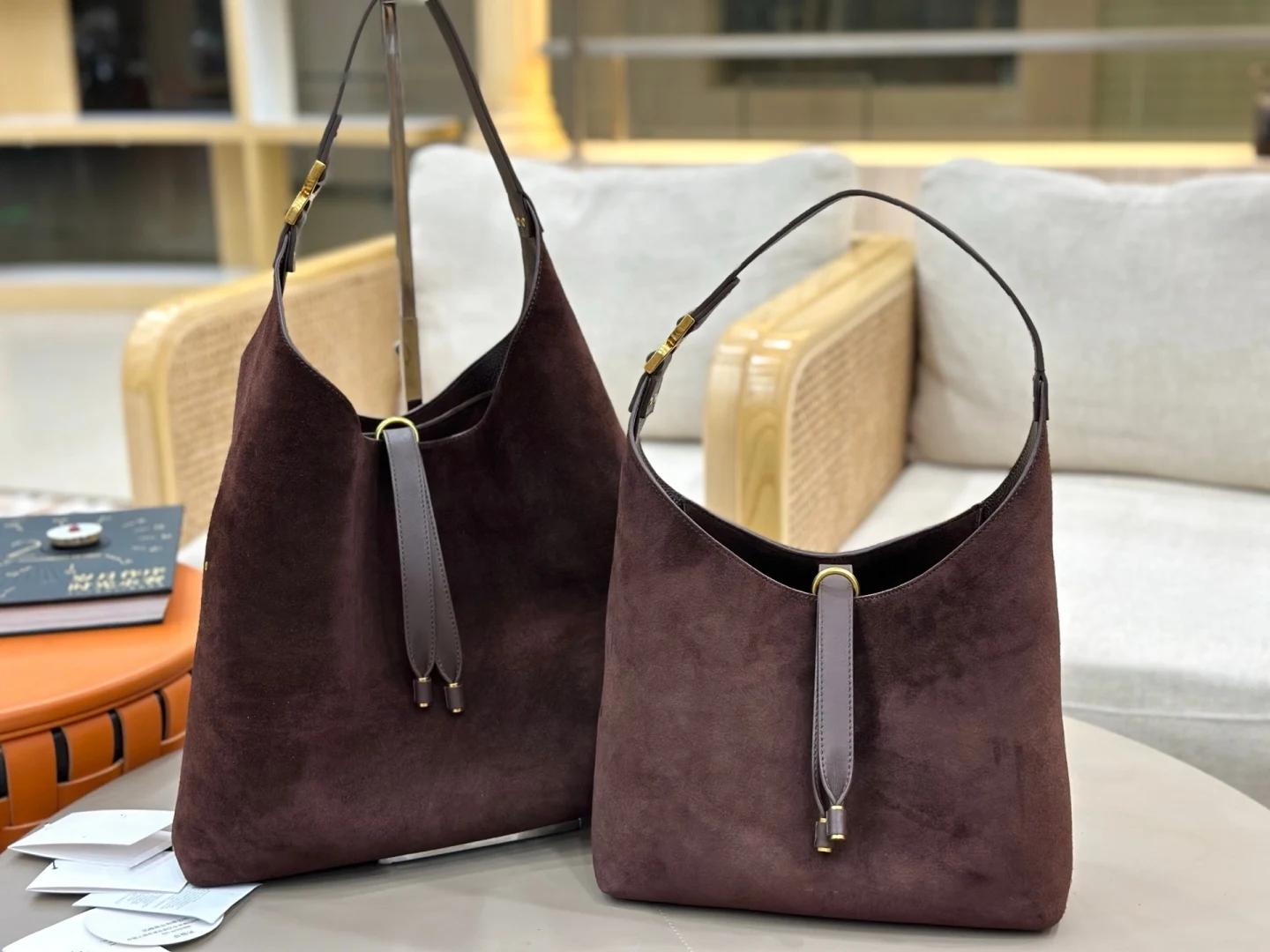 Sac Hobo en Daim 2026 Nouveau Sac à Bandoulière Grande Capacité en Cuir Véritable Souple pour Femme,
