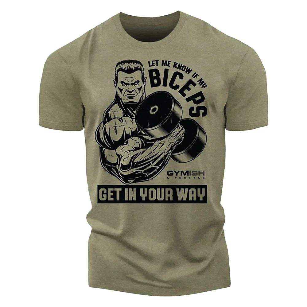 T-shirt d'entraînement imprimé en 3D pour hommes, T-shirt à manches courtes de gymnastique amusant,