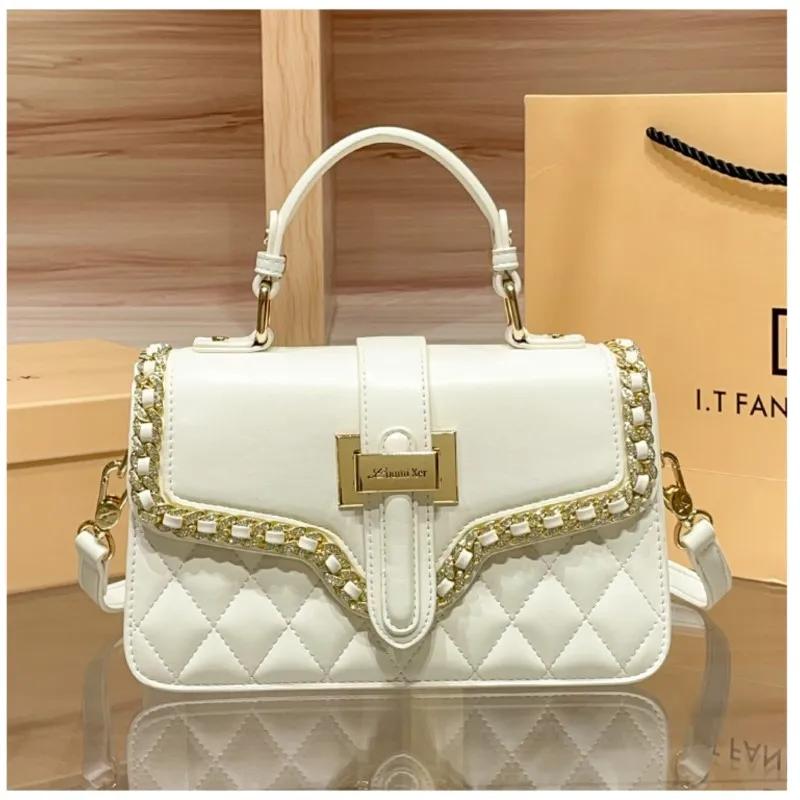Sac à main de marque pour femmes, nouvelle chaîne tendance, Texture Premium, sac à bandoulière avec