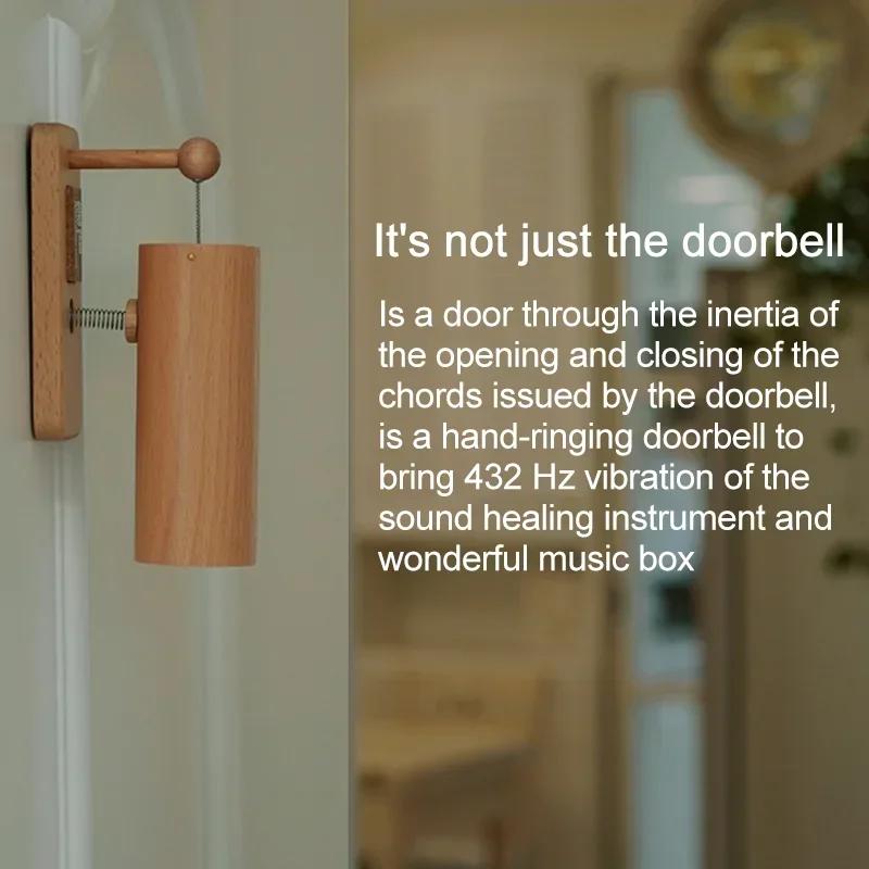 Carillon de sonnette en bois avec ouverture de porte 432Hz, accords de musique, carillons de porte p