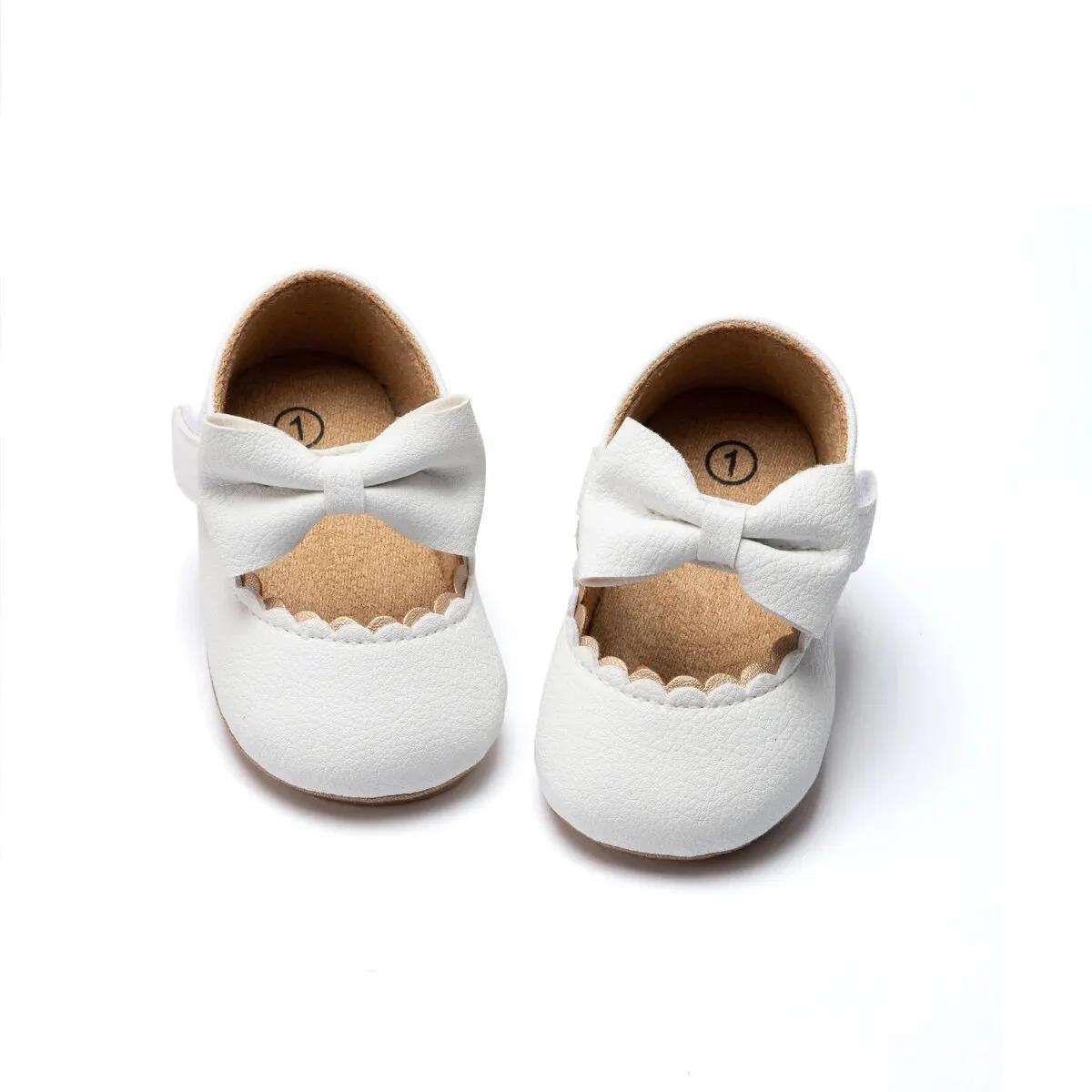 MRovior-Chaussures à semelle en caoutchouc pour bébés filles, chaussures CPull pour bébés filles, nœ