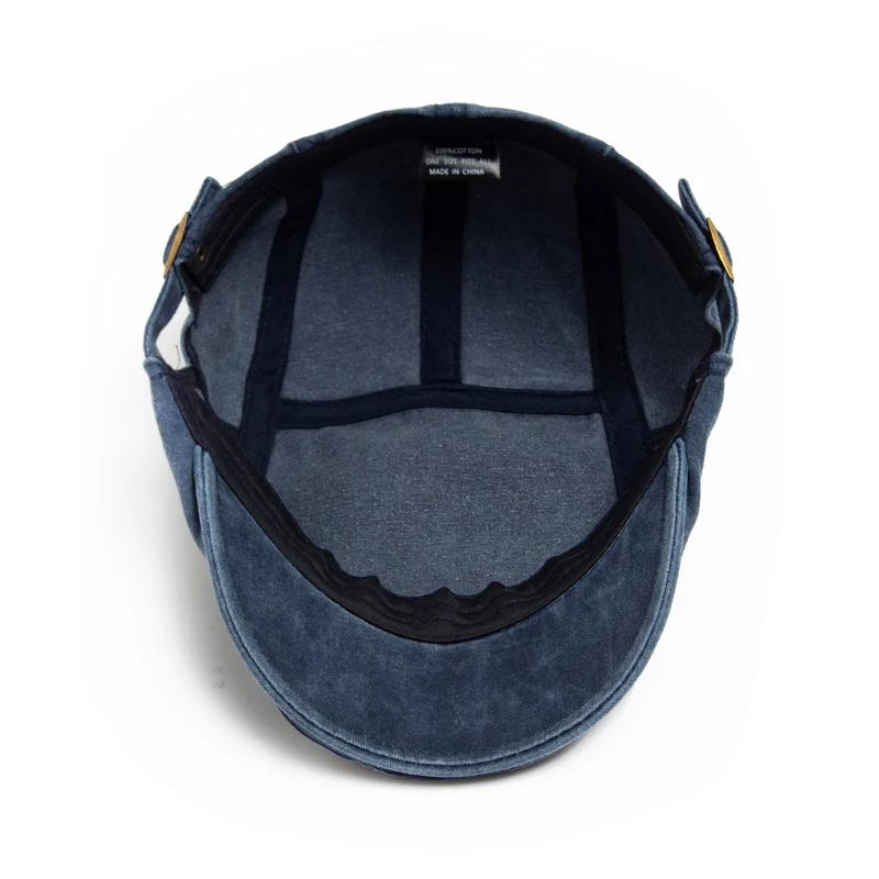 Béret Vintage en coton pour hommes et femmes, casquette à visière plate, décontractée, automne, rétr