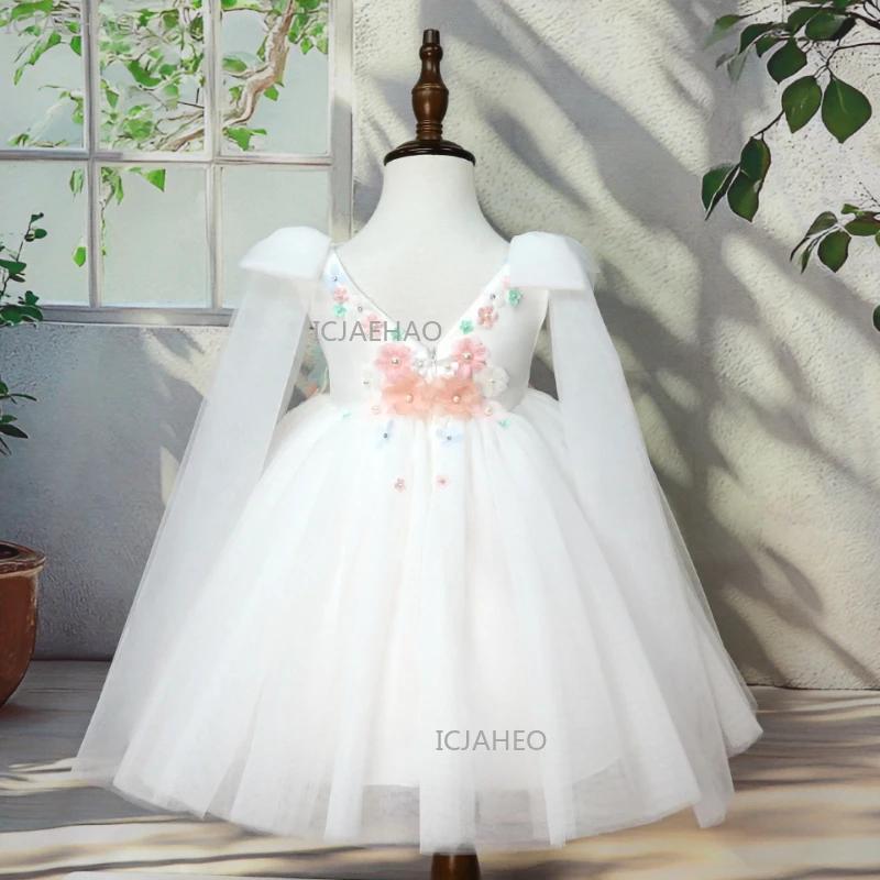 Robe de Princesse Élégante 2026 pour Filles, Robe de Cérémonie pour Enfants, Robe de Mariage, Robe d