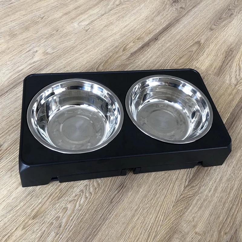 BOOTEELY-Mangeoire surélevée pour chien, support réglable, double bols en acier inoxydable, nourritu