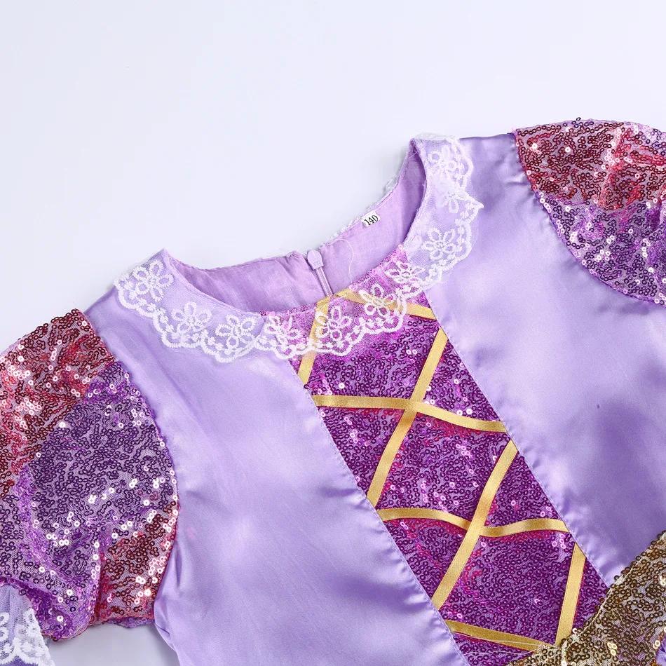 Robe raiponce Disney pour filles, déguisement emmêlé pour enfants, Costume de princesse de carnaval,