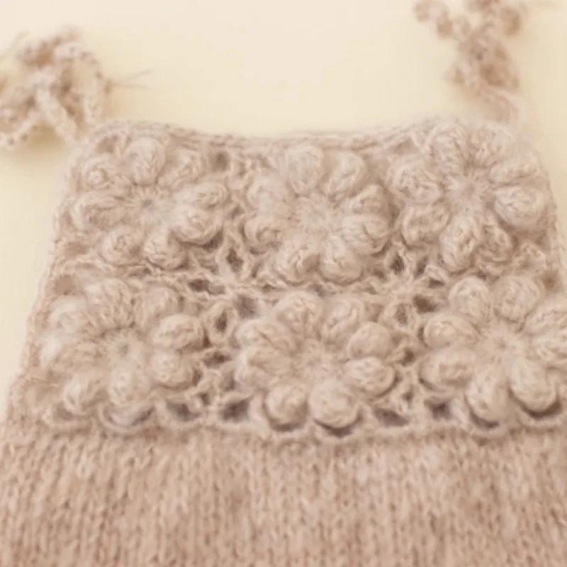 Barboteuse en mohair pour bébé, accessoires de photographie pour nouveau-nés, vêtements photo faits