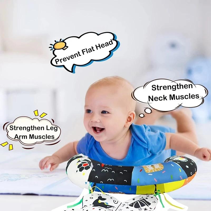 Jouets d'oreiller pour bébé, noir et blanc, contraste élevé, jouets Montessori pour bébés de 0 à 6 a