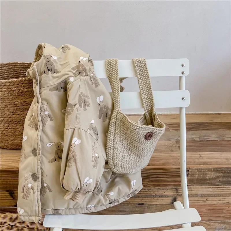 Manteau à capuche rembourré pour enfants de 1 à 7 ans, vêtements coréens pour bébé, veste d'hiver ch