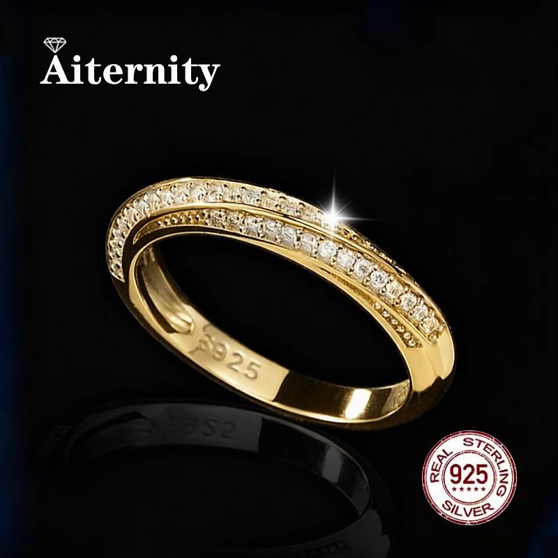 Bagues unisexes Moissanite et Zircon, bague en argent 100% véritable S925 pour hommes et femmes, lux