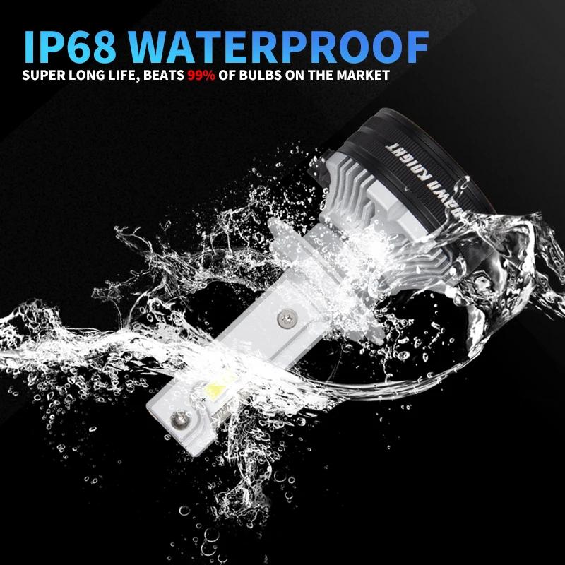 DAWNKNIGHT K7C 4300K H7 H4 H11 lampe à LED 3 tubes de cuivre lumières LED pour voiture H1 HB3 9005 H