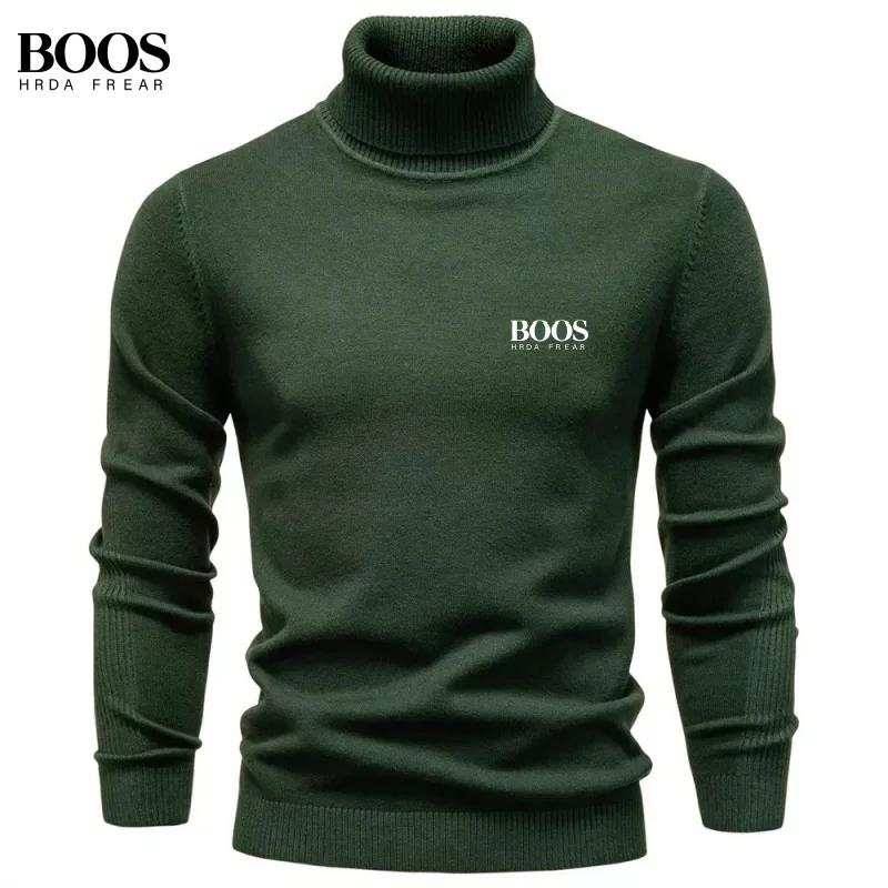 Pull à col roulé à manches longues pour homme, de haute qualité, automne et hiver, nouveau, tendance