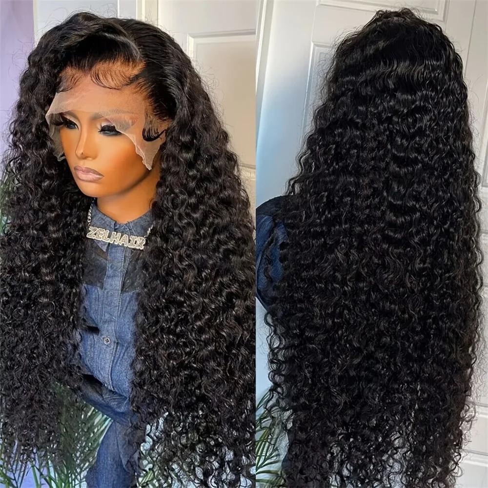 Perruque Lace Front Wig Naturelle Bouclée, Cheveux Humains, Deep Wave, HD, 13x6, 13x4, 30 Pouces, po