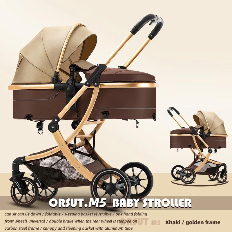 Poussette bébé légère à grande vue, peut s'asseoir ou s'allonger, légère et pliable, poussette pour