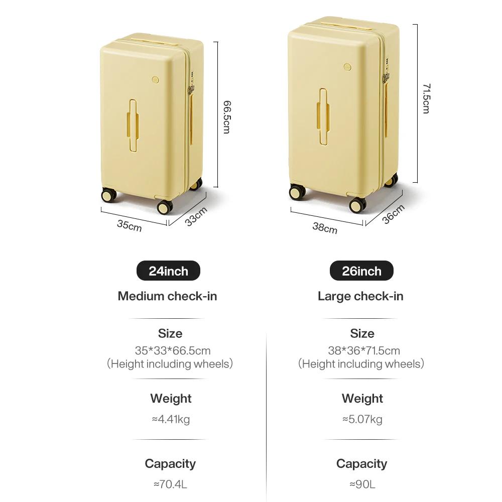 Valise de voyage Mixi Trunk Luggage, taille moyenne, rigide en polycarbonate, avec roulettes pivotan
