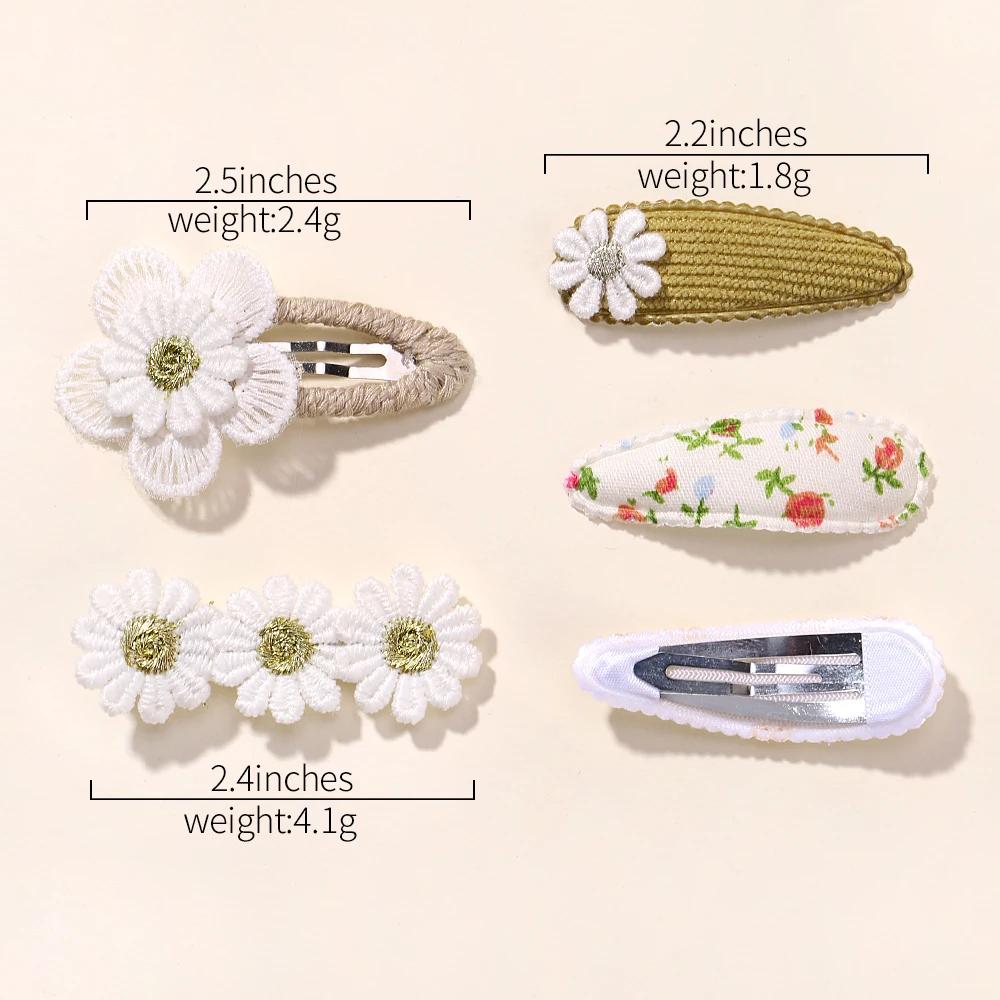 5 pièces/ensemble Mini bébé fille pince à cheveux mignon nœud Floral lapin princesse épingle à cheve