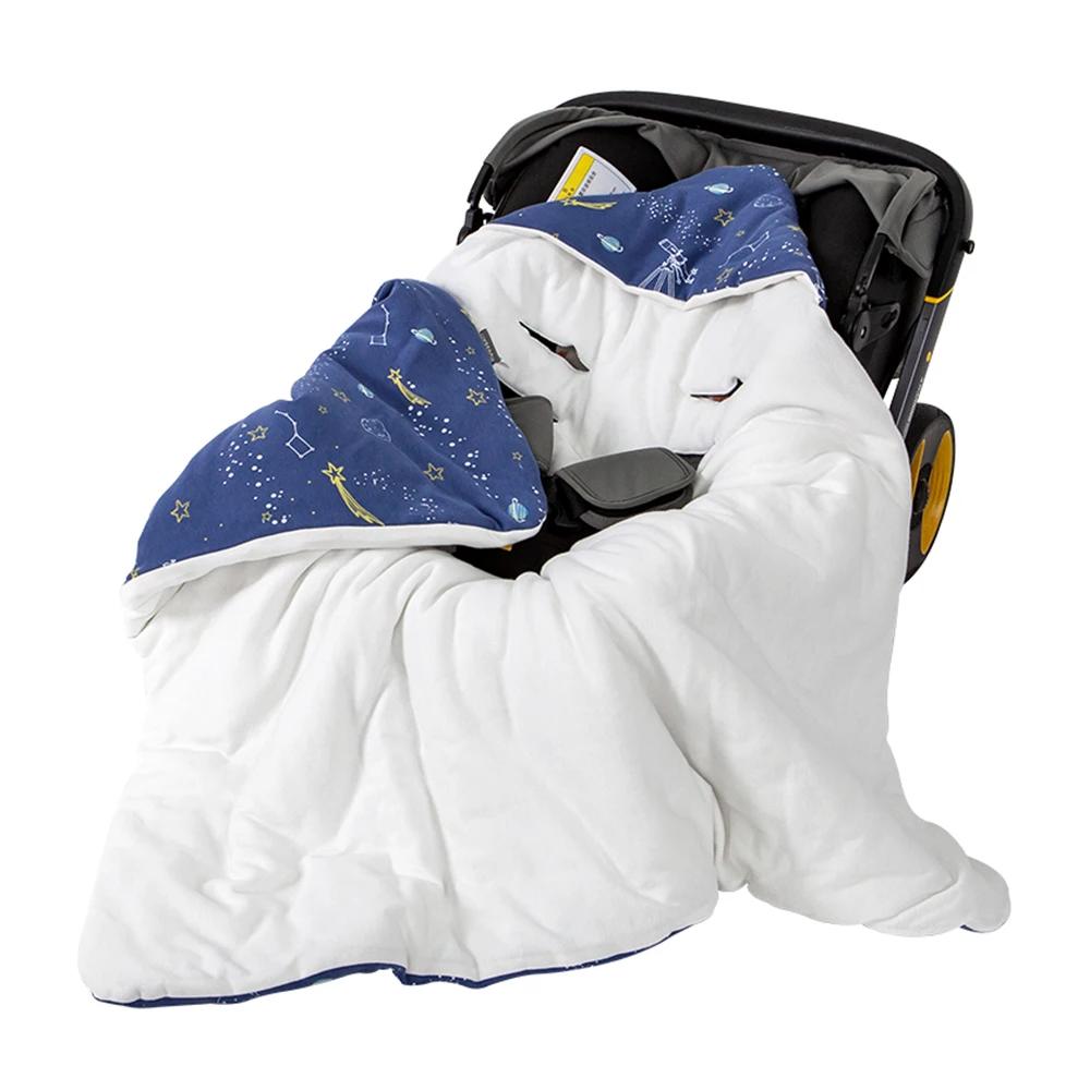 Couverture enveloppante pour bébé nouveau-né avec capuche coupe-vent, utilisable comme siège auto po